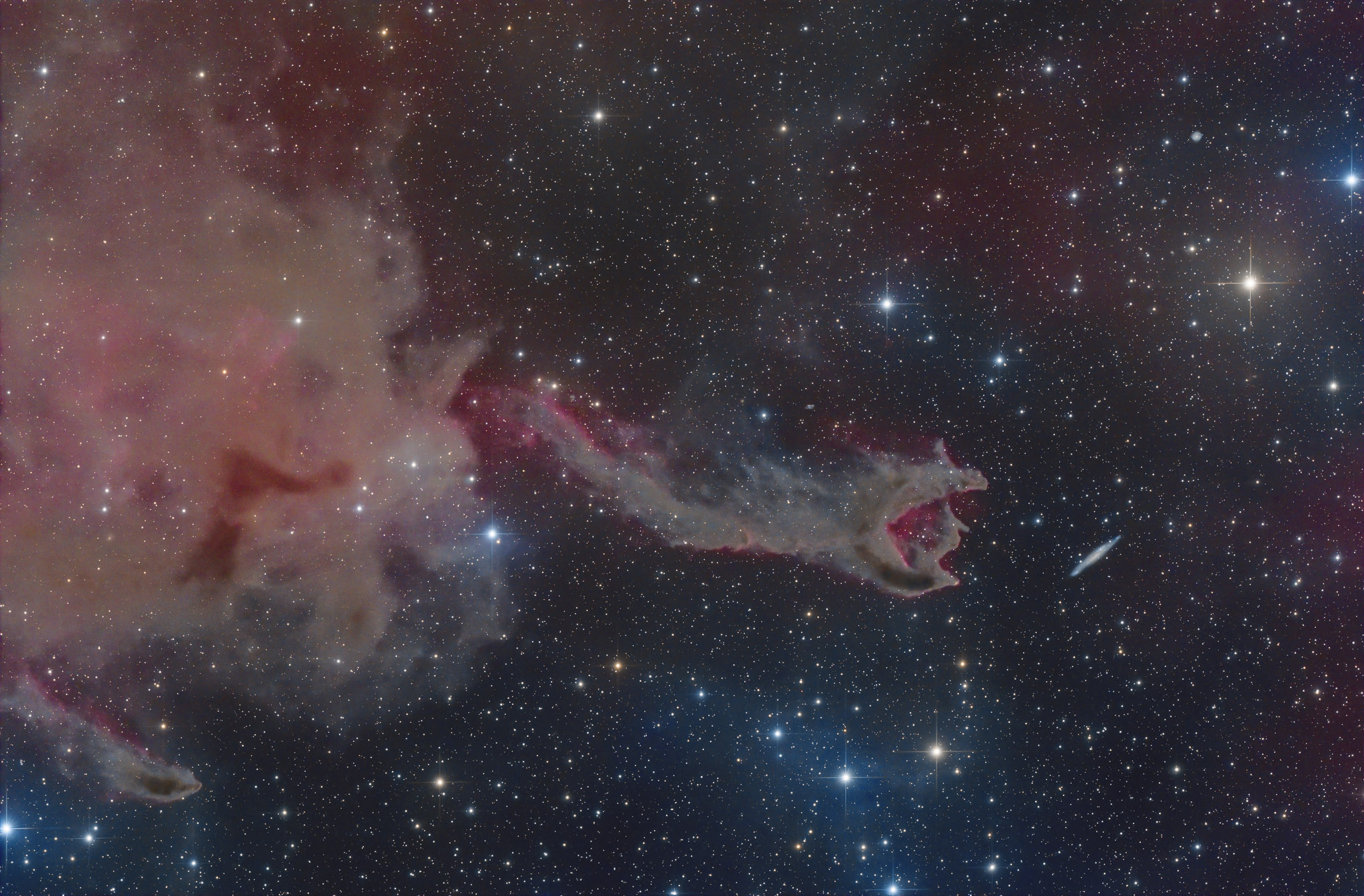 10-inch remote, NA, astrofotografie, astronomie, astronomy, astrophotography, cg4, cometary globule, deep sky, gods hand, hakos, hakos guest farm, ias, ias observatory, ias observatory hakos, khomas, namibia, puppis, world
