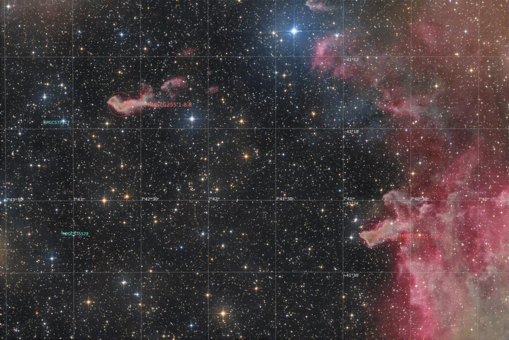 astrofotografie, astronomie, astronomy, astrophotography, cg8, cg9, cometary globule, deep sky, emission nebula, emissionsnebel, puppis, star, stars, stern, sterne