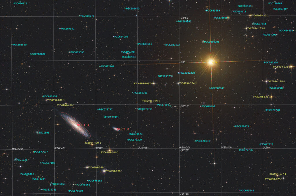 12-inch lacerta remote, NA, astrofotografie, astronomie, astronomy, astrophotography, bildhauer, eta sculptoris, galaxy, hakos, hakos guest farm, ias, ias observatory, ias observatory hakos, khomas, namibia, ngc, ngc131, ngc134, sculptor, spiral galaxy, star, stars, stern, sterne, variable stars, world