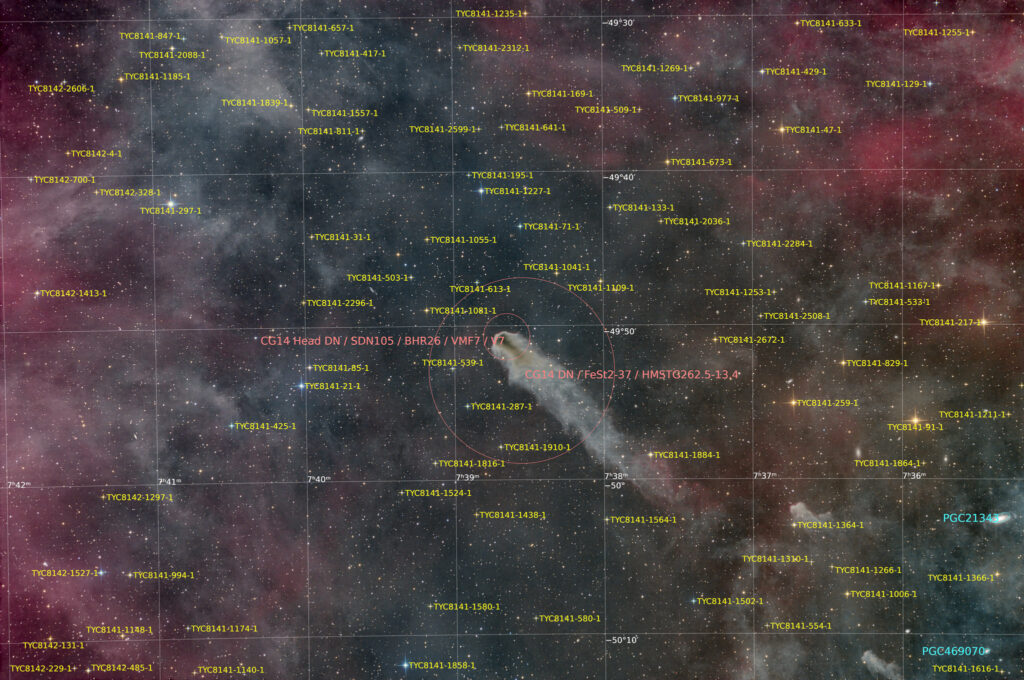 12-inch lacerta remote, NA, astrofotografie, astronomie, astronomy, astrophotography, cg14, cometary globule, dark nebula, hakos, hakos guest farm, ias, ias observatory, ias observatory hakos, khomas, namibia, puppis, remote observatories, remote sternwarten, world