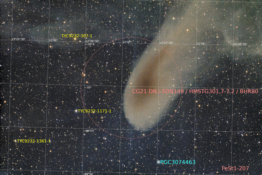 20-inch keller-cassegrain, NA, astrofotografie, astronomie, astronomy, astrophotography, cg21, cometary globule, dark nebula, hakos, hakos guest farm, ias, ias observatory, ias observatory hakos, khomas, musca, namibia, world