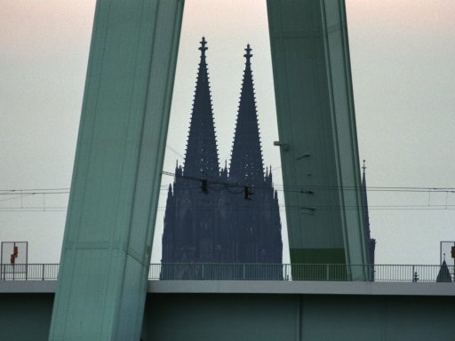 Cologne - Severins Bridge and Cathedral